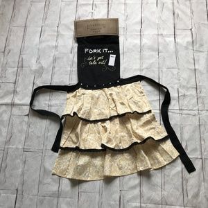 NWT Funny Kitchen Apron Ruffles Embroidered